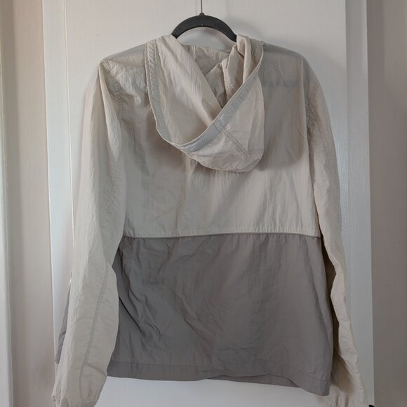 Thread & Supply Beige Light Half Zip Pullover Windbreaker with Hood - Size L - Picture 11 of 11